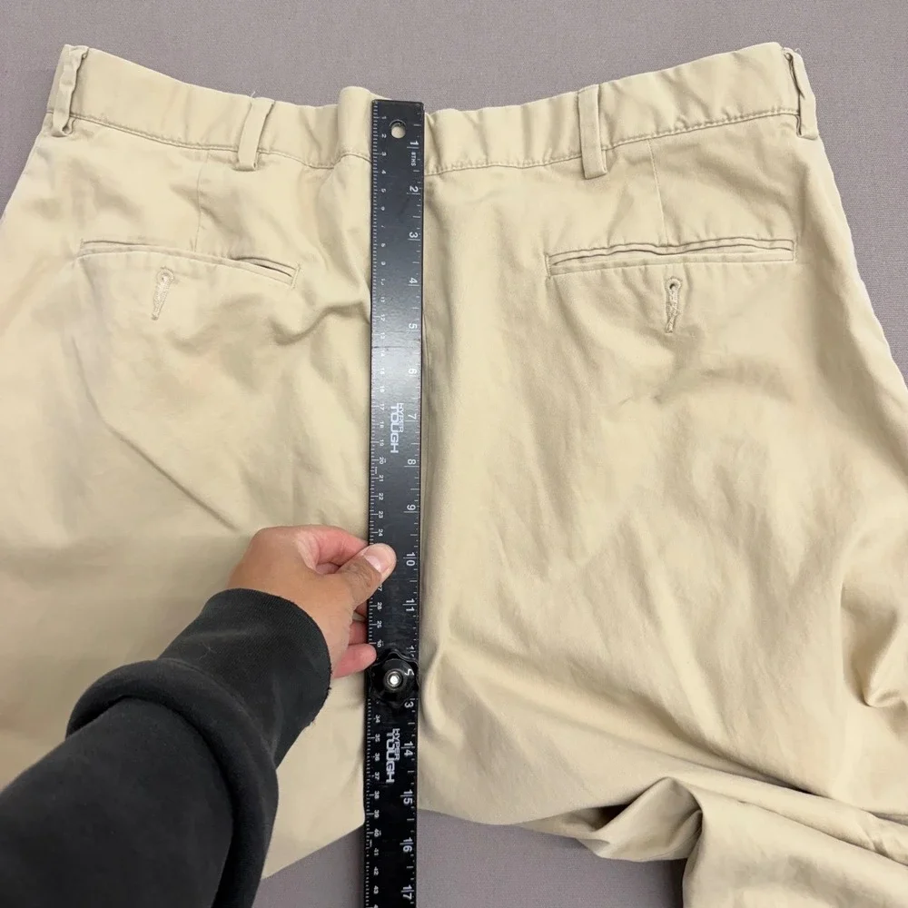 Polo Ralph Lauren Mens Khaki Chino Pants 38x32 Tan 100% Cotton Flat Front Chinos